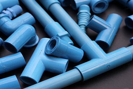 PVC plastic pipes stacked in a loose pile
